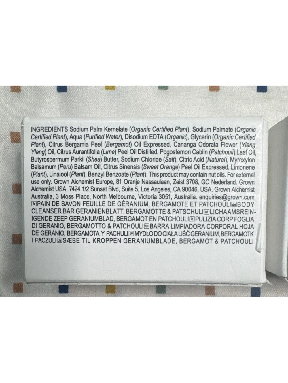 Bundle Grown Alchemist Body Cleansing Bar Geranium Bergamot Patchouli 1.76oz